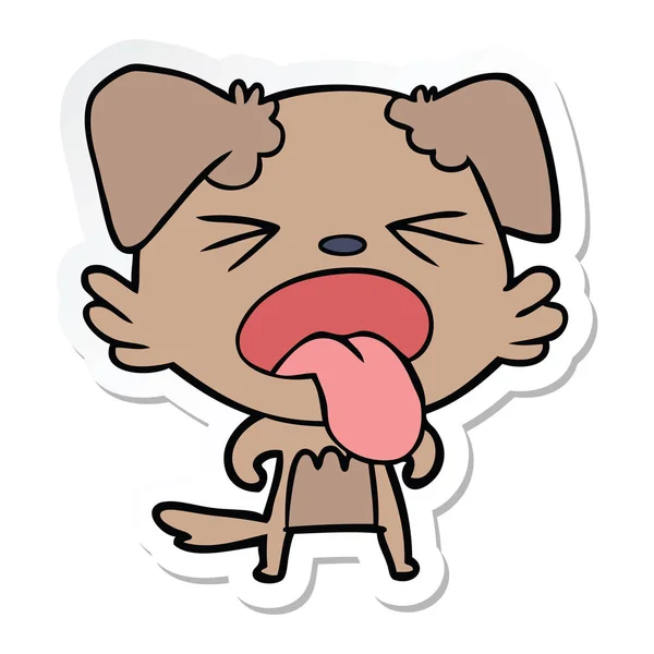 Sticker Cartoon Disgusted Dog — Stock Vector