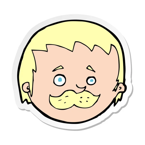 Autocollant Homme Dessin Animé Avec Moustache — Image vectorielle