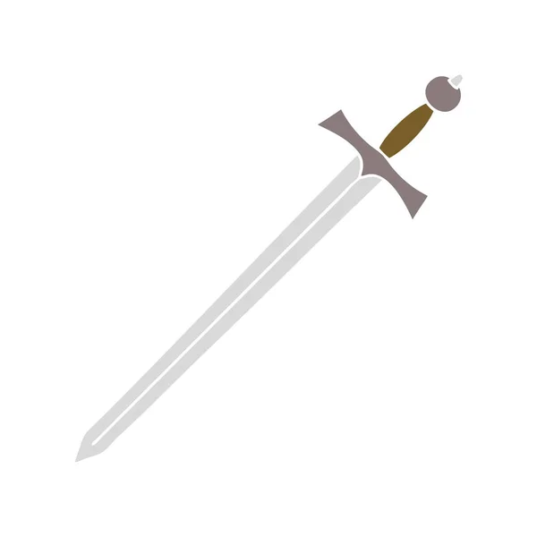 Ilginç el çizilmiş karikatür kılıç — Stok Vektör