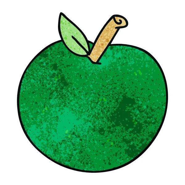 Eccentrico disegnato a mano cartone animato mela — Vettoriale Stock