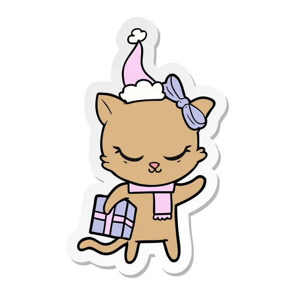 Plat Couleur Style Dessin Anime Chat Avec Cadeau Noel Image Vectorielle Lineartestpilot C Plat Couleur Style Dessin Anime Chat Avec Cadeau Noel Image Vectorielle Lineartestpilot C