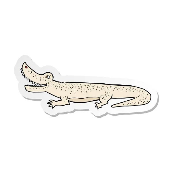 Sticker of a cartoon happy crocodile — Stock Vector