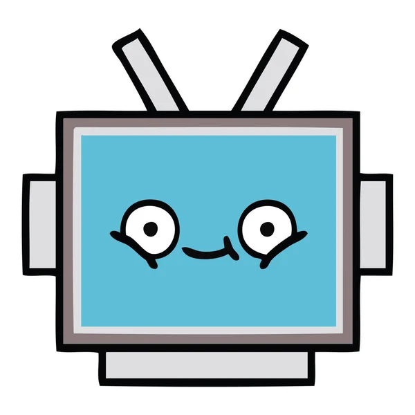 Cute Cartoon Robot Head — Stock Vector