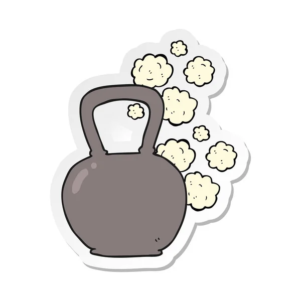 A rajzfilm nehéz kettle Bell matrica — Stock Vector