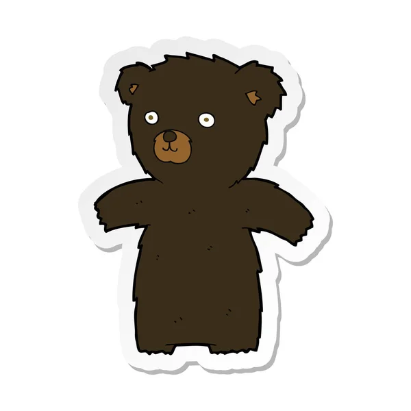 Sticker of a cute cartoon black bear — Stock Vector