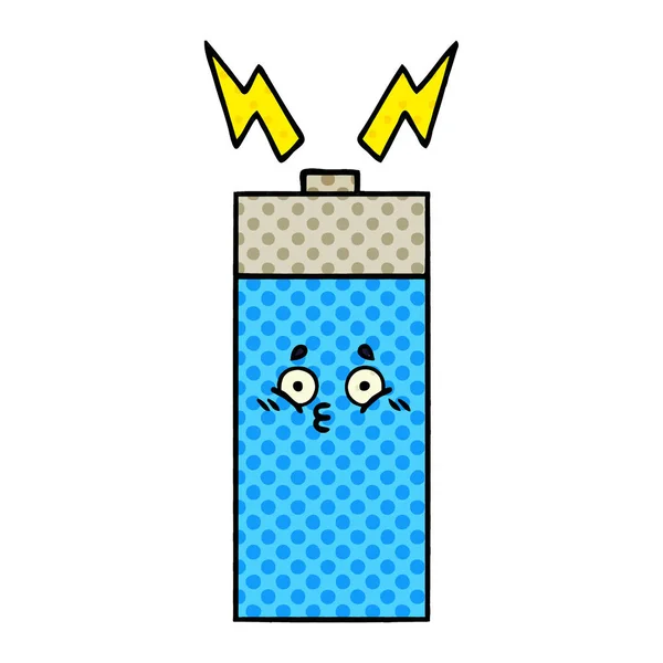 漫画书风格的卡通电池 — 图库矢量图片