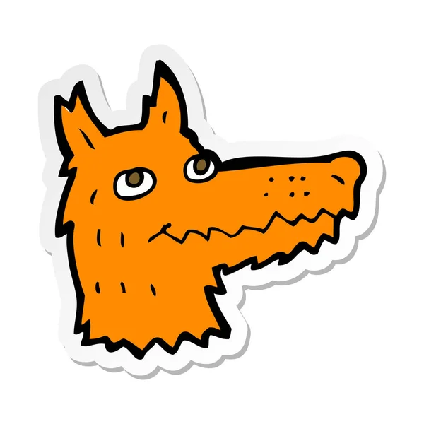 卡通狐狸头的贴纸 — 图库矢量图片
