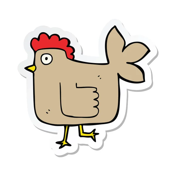 Klistermärke en tecknad kyckling — Stock vektor