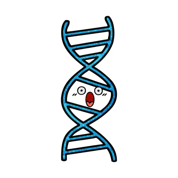 Ретро гранжева текстура мультфільм ДНК ланцюг — стоковий вектор