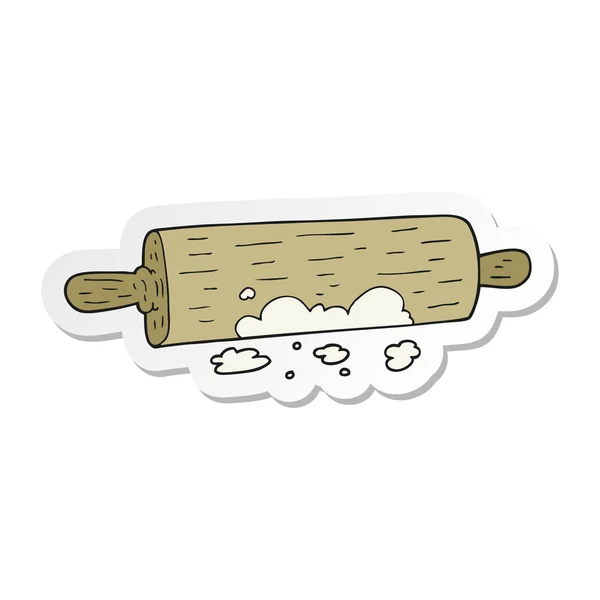 Sticker of a cartoon rolling pin — Stock Vector