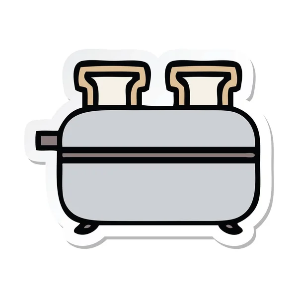 Sticker of a cute cartoon double toaster — Stock Vector