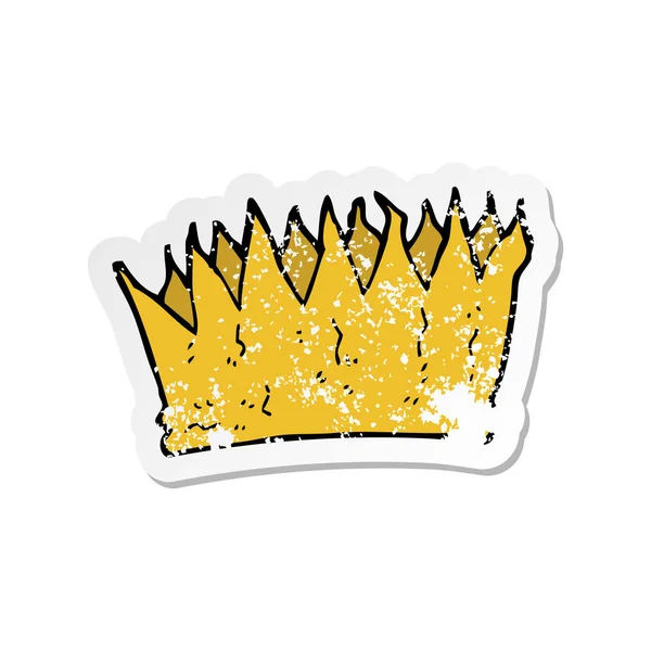 Retro distressed sticker of a cartoon crown — Stock Vector