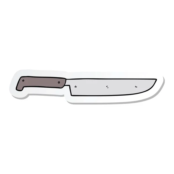 Sticker of a cartoon kitchen knife — Stock Vector