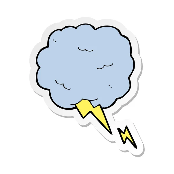 Sticker van een cartoon onweerswolk symbool — Stockvector