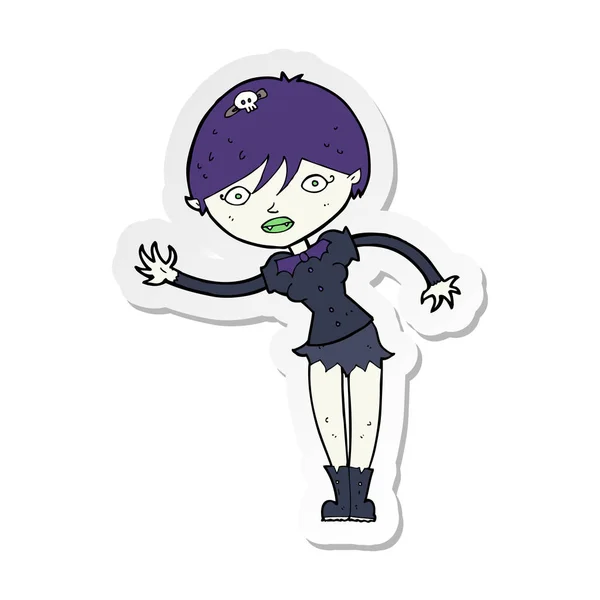 Sticker of a cartoon vampire girl — Stock Vector