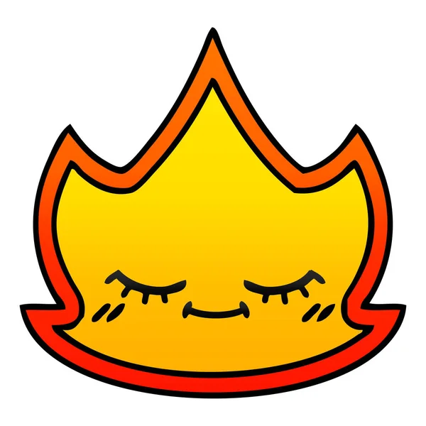 그라데이션 음영 처리 된 만화 화재 불꽃 — 스톡 벡터