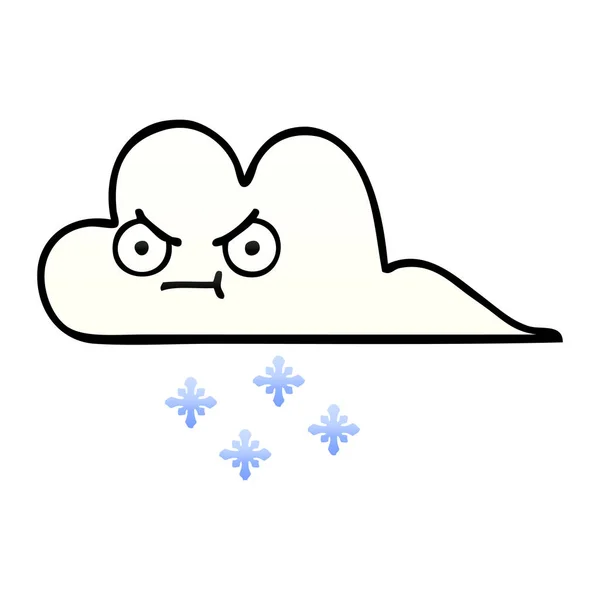 Gradient grijs cartoon sneeuw wolk — Stockvector