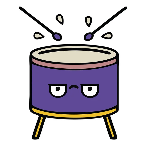 Cute cartoon drum — Stock Vector