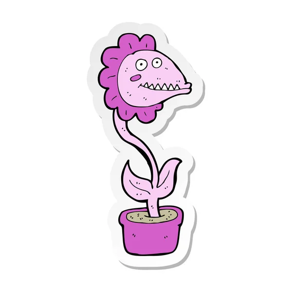 만화 괴물 식물의 스티커 — 스톡 벡터