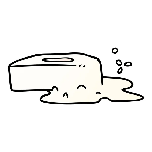 Hand Drawn Gradient Cartoon Doodle Bubbled Soap — Stock Vector