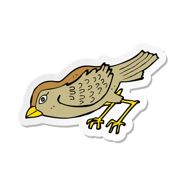 Sticker of a cartoon garden bird — Stock Vector
