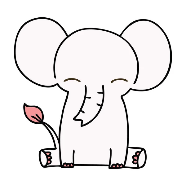 Причудливый нарисованный вручную мультяшный слон — стоковый вектор