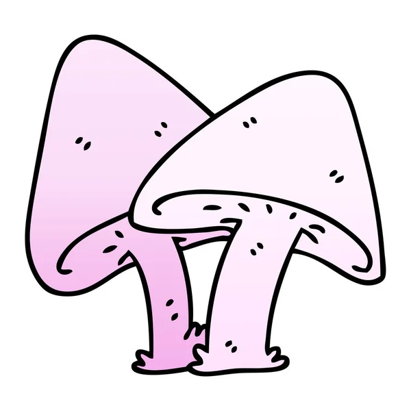Bizarre dégradé ombragé champignons de dessin animé — Image vectorielle