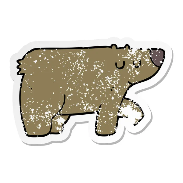 Мучительная наклейка мультяшного медведя — стоковый вектор