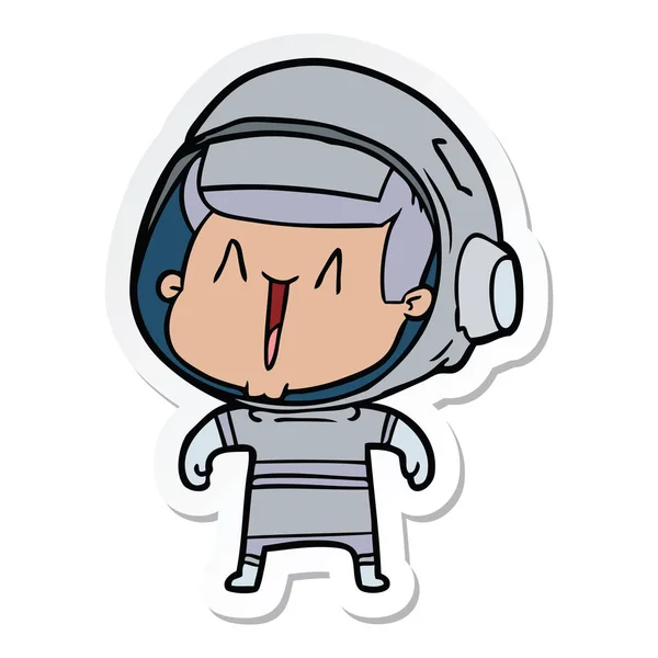 Autocollant d'un astronaute dessin animé homme — Image vectorielle