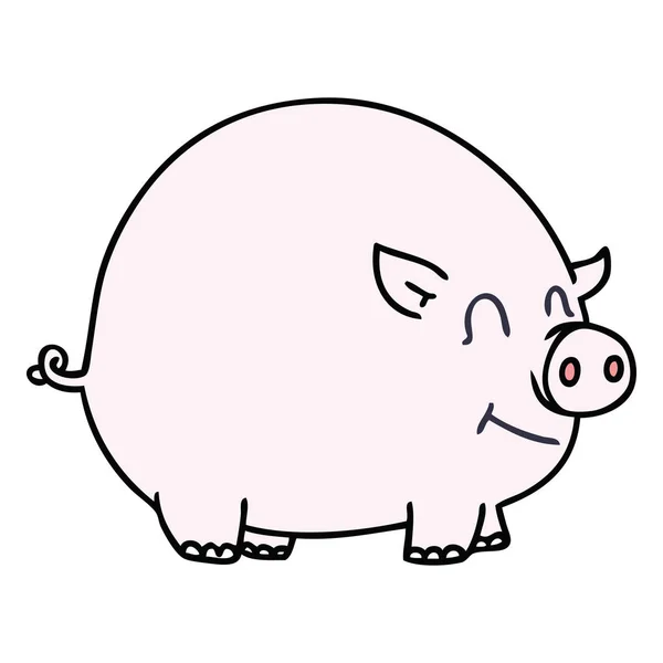 Eccentrico disegnato a mano cartone animato maiale — Vettoriale Stock