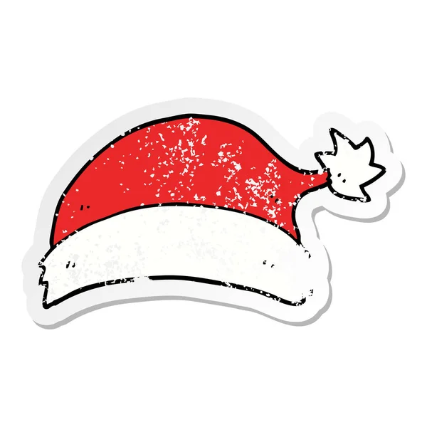 Verontruste sticker van een cartoon KERSTMUTS — Stockvector