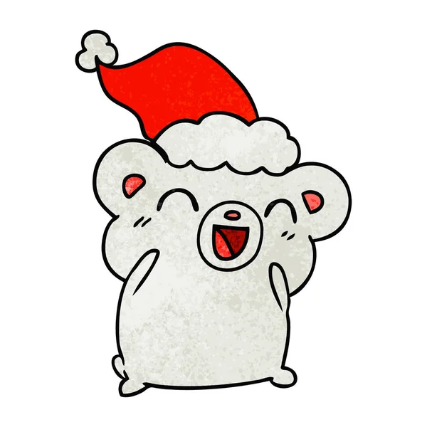 귀여운 북극곰의 크리스마스 질감된 만화 — 스톡 벡터