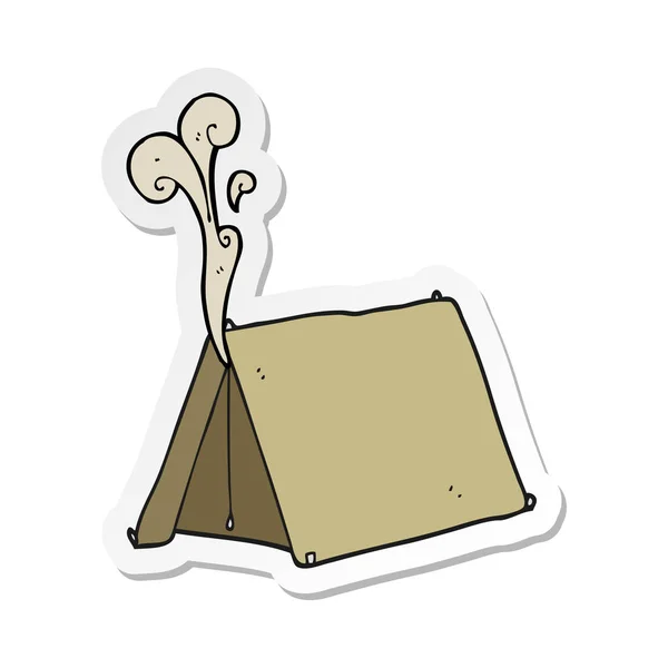 漫画の古い臭いテントのステッカー — ストックベクタ