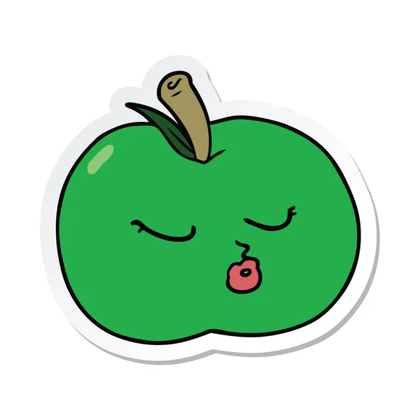 Etiqueta de uma maçã de desenho animado — Vetor de Stock