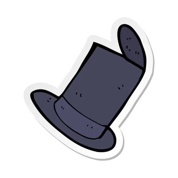 Sticker of a cartoon old top hat — Stock Vector