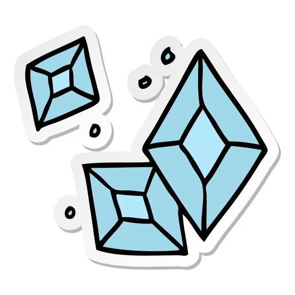 Pegatina de dibujos animados garabato de algunos diamantes — Vector de stock