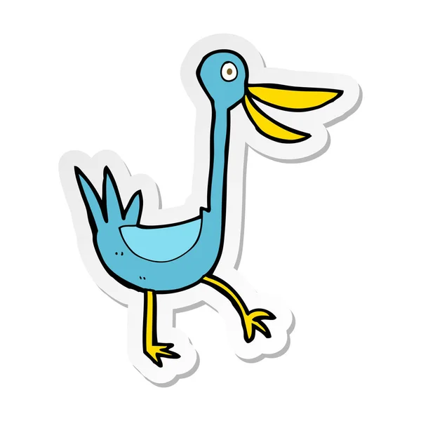 Pegatina Divertido Pato Dibujos Animados — Vector de stock