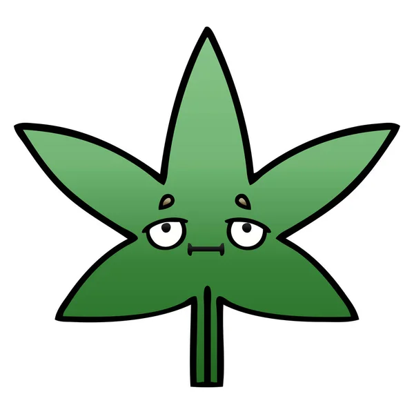 Gradientu zacieniowane kreskówka liść marihuany — Wektor stockowy