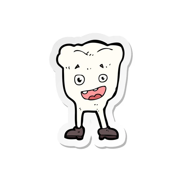 Sticker of a cartoon tooth — Stock Vector