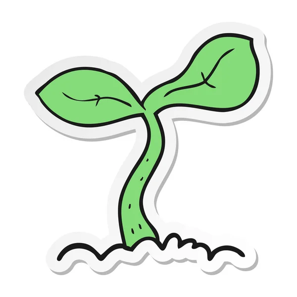 Sticker Cartoon Seedling Growing — Stock Vector