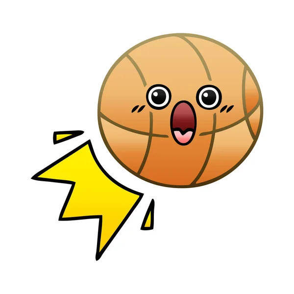 Gradient grijs cartoon basketbal — Stockvector