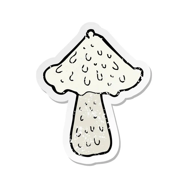 Retro Distressed Sticker Cartoon Mushroom — Stock Vector