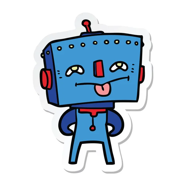 Sticker of a cartoon robot — Stock Vector