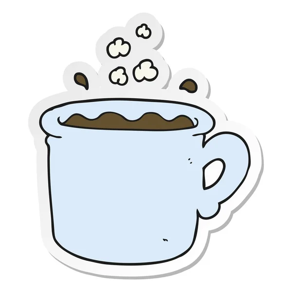 Klistermärke cartoon kaffe kopp — Stock vektor