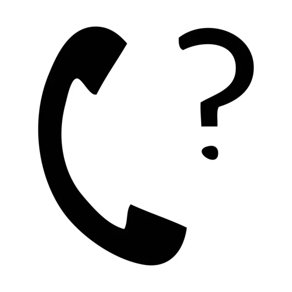 疑問符と電話の受話器のフラットの記号 — ストックベクタ