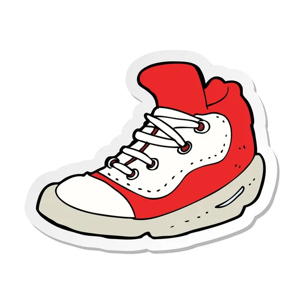 Pegatina de una zapatilla de dibujos animados — Vector de stock