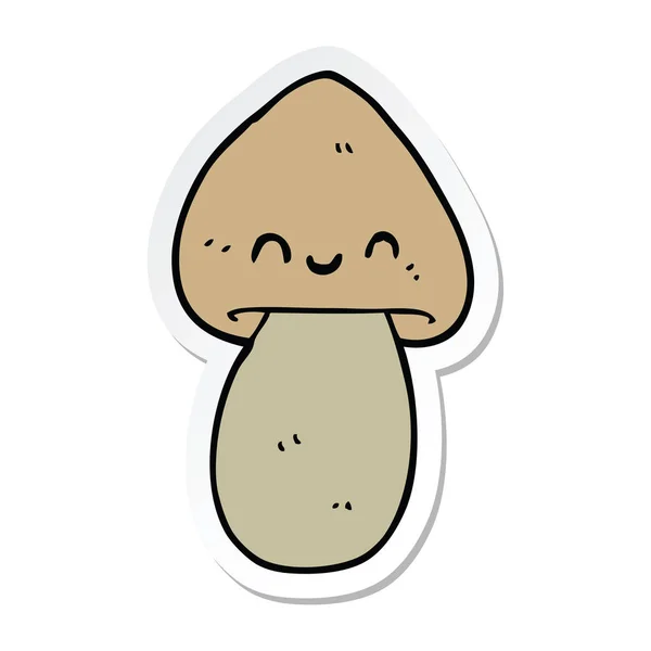 Pegatina Hongo Dibujos Animados — Vector de stock