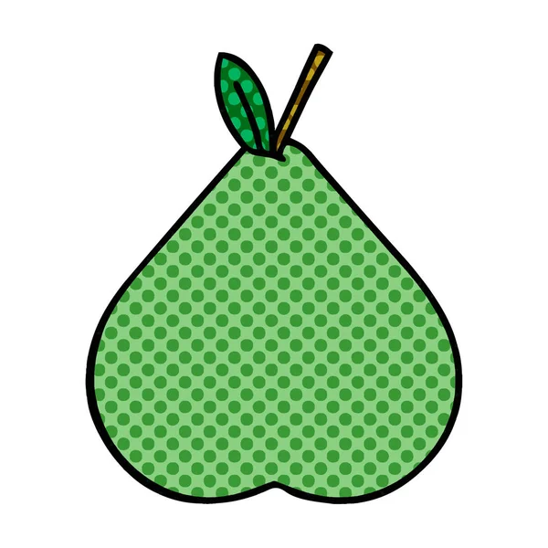 Comic book style cartoon green pear — стоковый вектор
