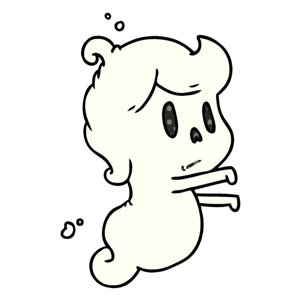 Ilustración Dibujos Animados Fantasma Lindo Kawaii — Vector de stock