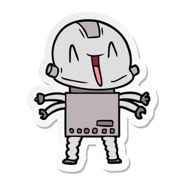 bir çizgi film robot Sticker